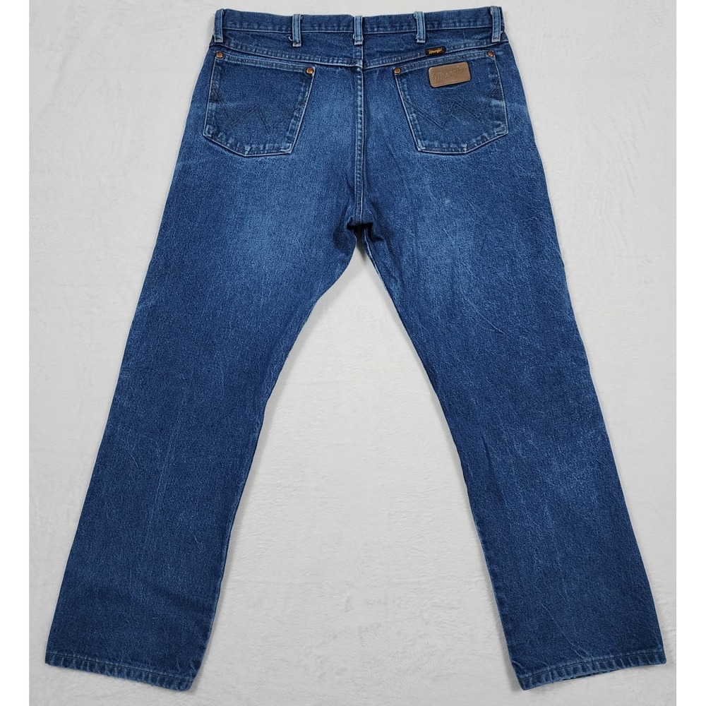 Wrangler 13MWZ Jeans Mens 38x31 Blue  Western Cowboy Cut Straight Leg Denim - Picture 2 of 13